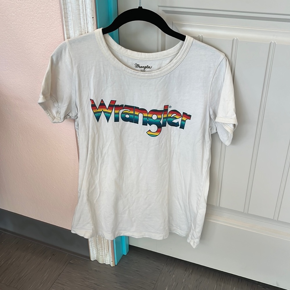 White Wrangler Rainbow Tee
